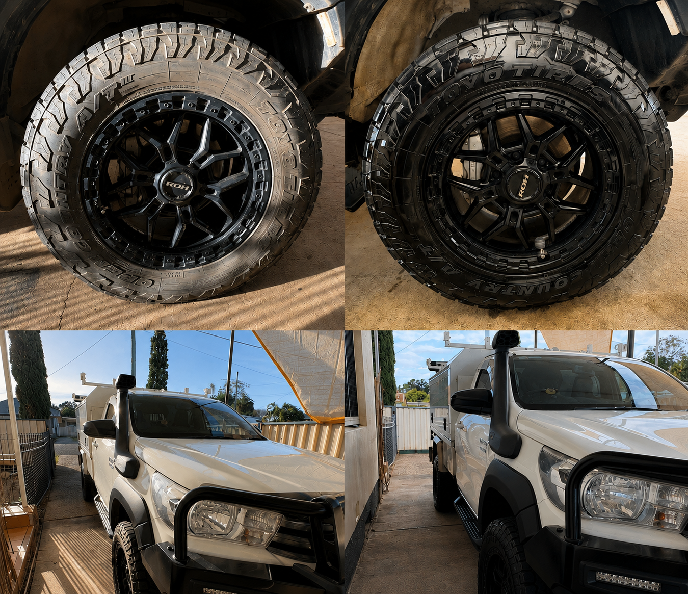Mobile detailing rig and freshly detailed 4WD wheels in Mareeba