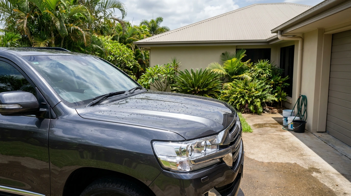Detailed dark 4WD parked at a home in Mareeba, Queensland